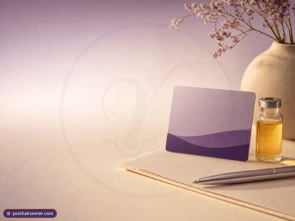 Cream-and-lavender desk weighing the PRP injection cost covered by insurance question, with a savings card and plasma vial